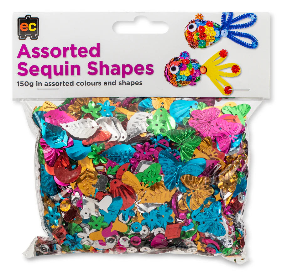 Sequins Assorted Shapes - 150g