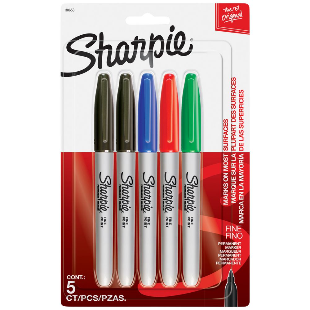 Sharpie Fine Permanent Marker Assorted - 5 Pack