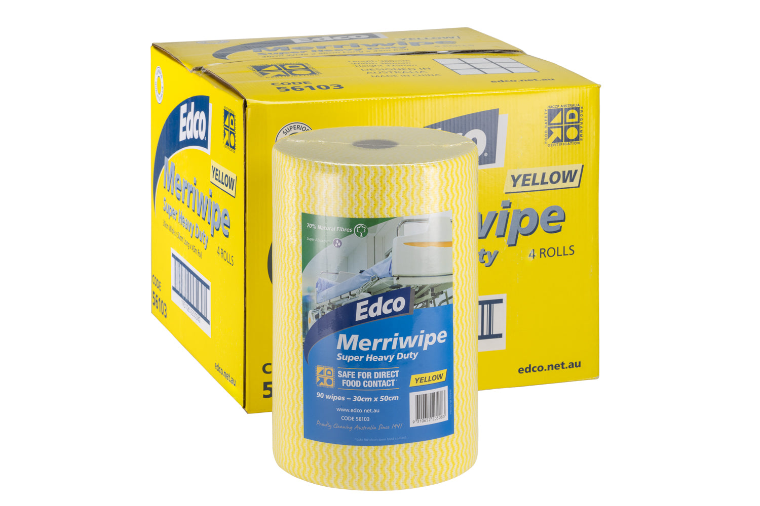 Bulk Buy Roll Wipes - Premium - Yellow (1 CTN)