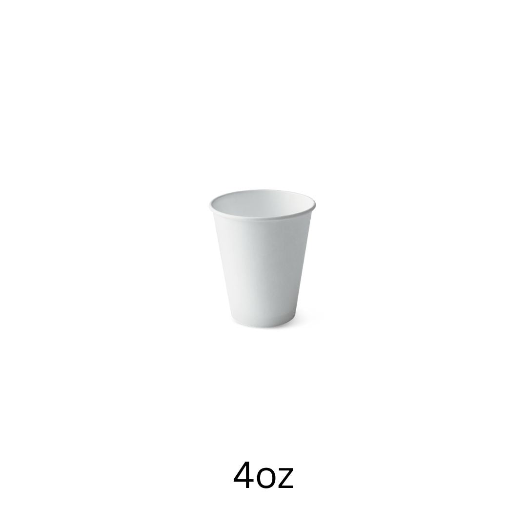 Takeaway Coffee Cups - White - 4oz (50 pcs)