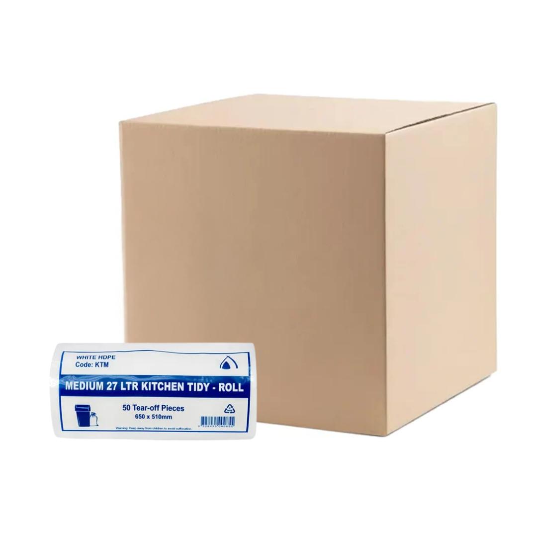 Wholesale 27L Bin Liner - 1 CTN 20 Rolls (Medium) - White