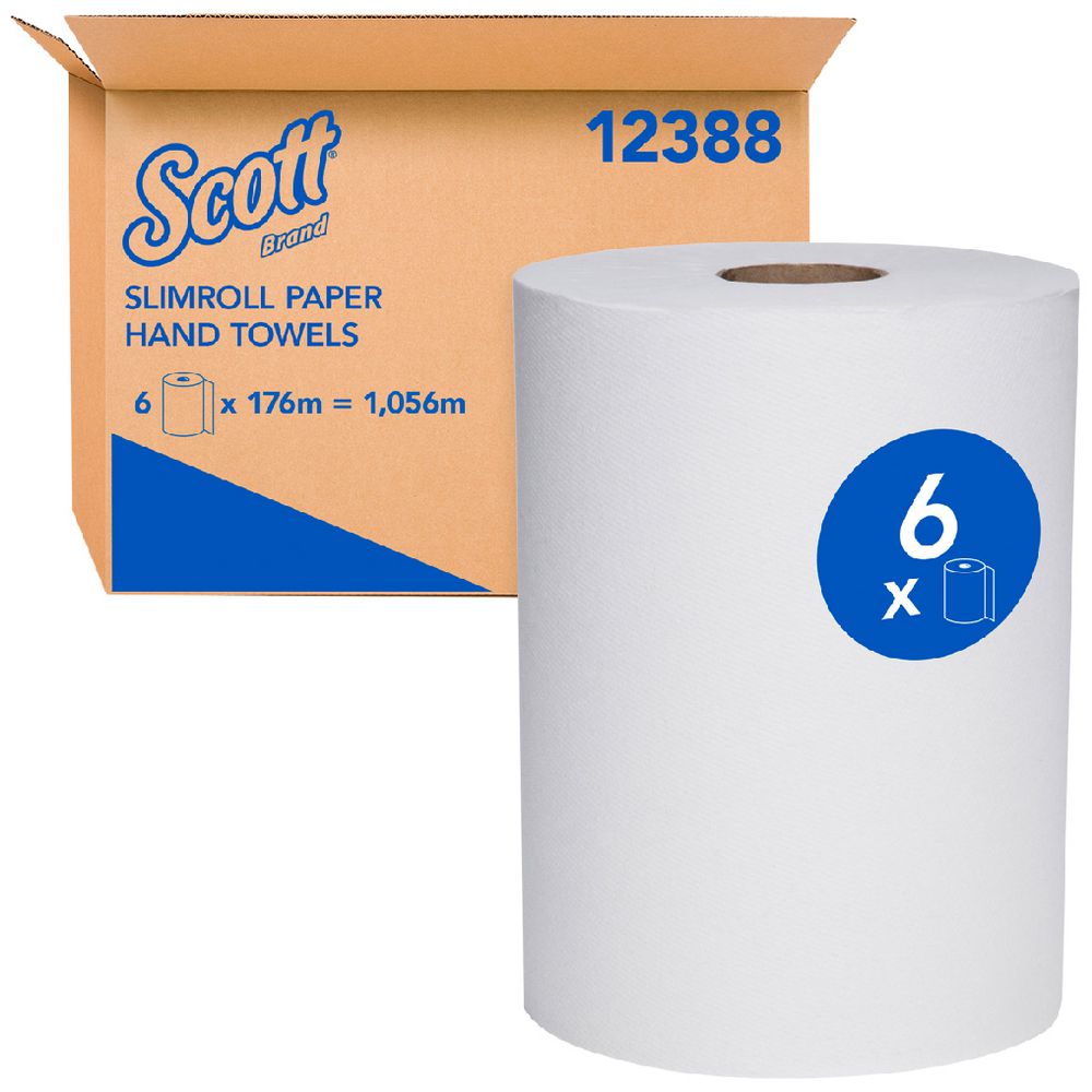 Scott Slimroll Paper Hand Towels (White )- 6 Rolls