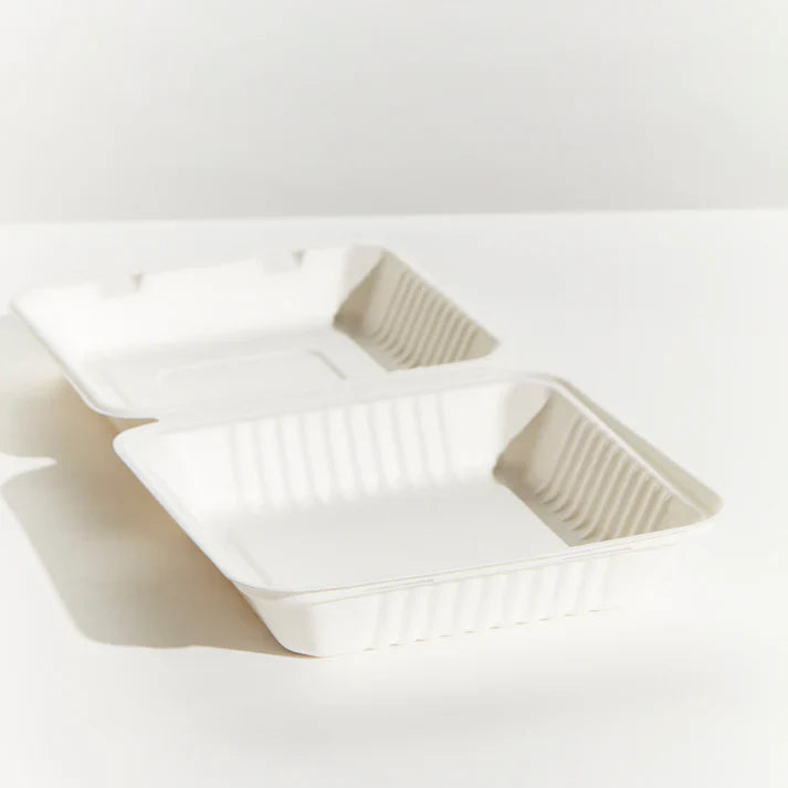 Wholesale SugarCane With Hinged Lid - Large Dinner Box - CTN (200 Pack)