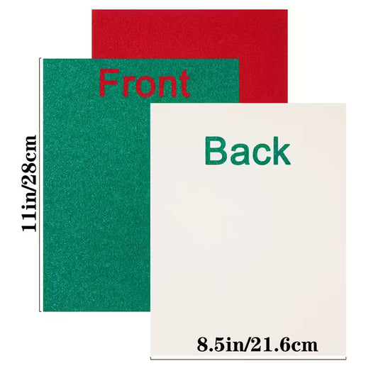 Christmas Glitter Cardstock (250gsm) 21.6cm x 28cm - 30 Pack