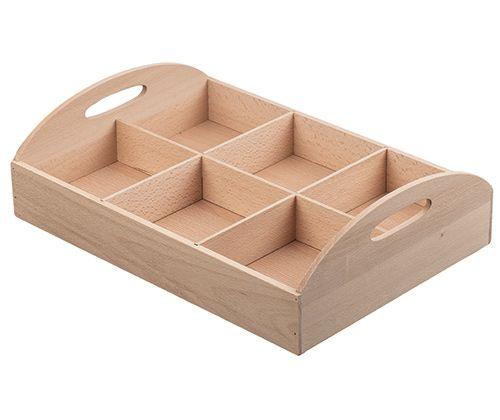 Wooden Tray with Compartments