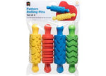 Rubber Patterned Rolling Pins - 4 Pack