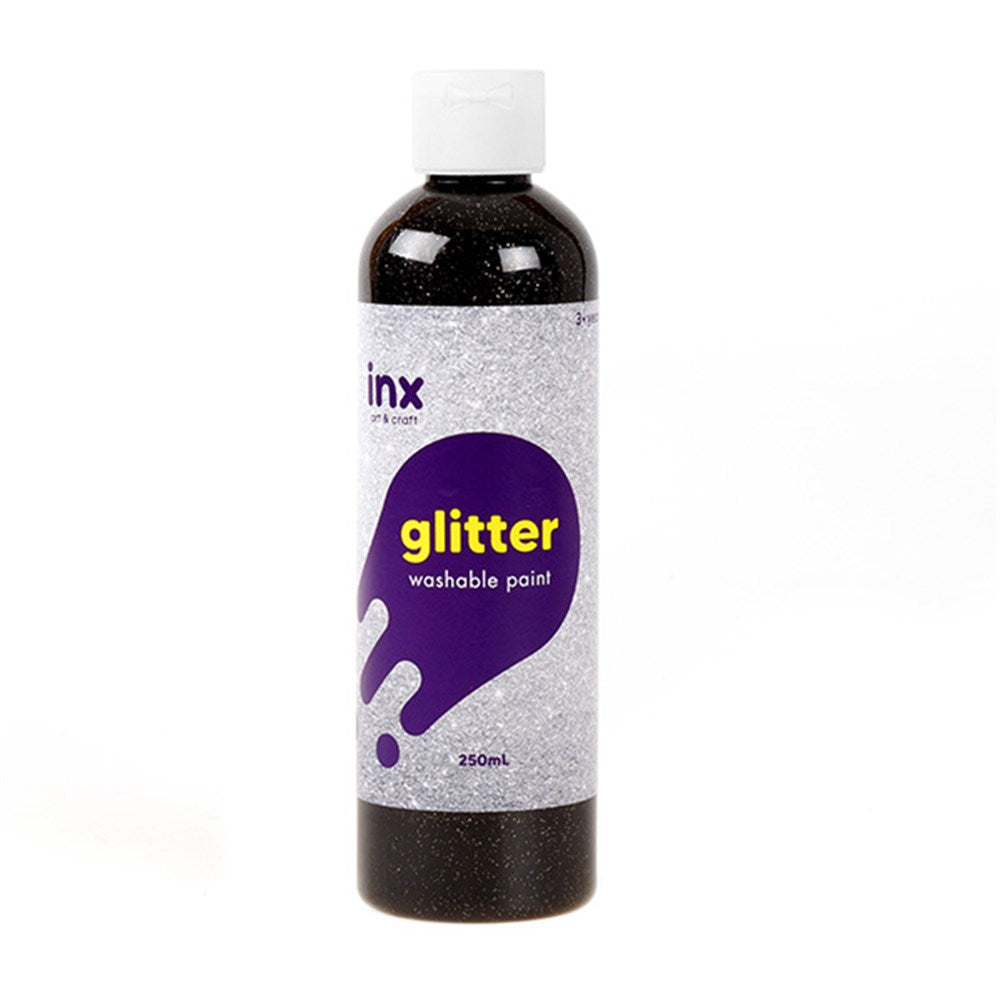 Washable Paint Bottle 250ml - Glitter Black