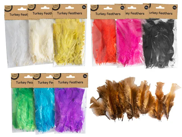 Turkey Plain Colour Feathers - 1 Pack (10g)