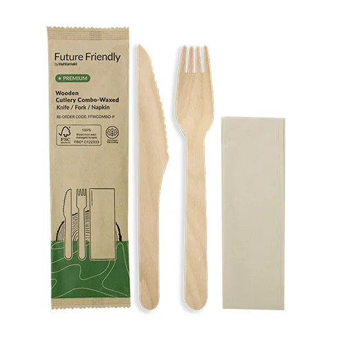 Wholesale Wooden Cutlery Combo Wax Coated