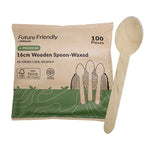 Bulk Buy Premium Wooden Spoon 160mm Wax Coated - Pack