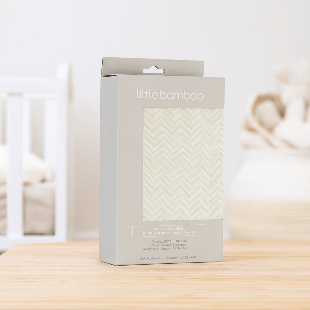 Wholesale Little Bamboo Jersey Fitted Sheet Cot - Herringbone