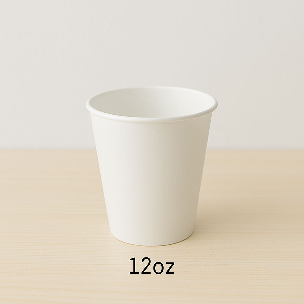 Takeaway Coffee Cups - White - 12oz (50pcs)