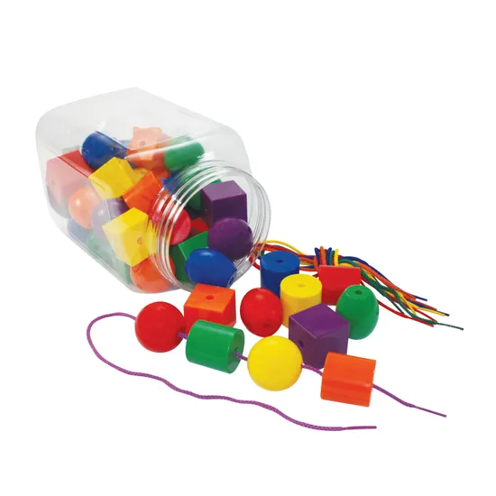 Jumbo Beads 4cm & Threaders - 54 Pack