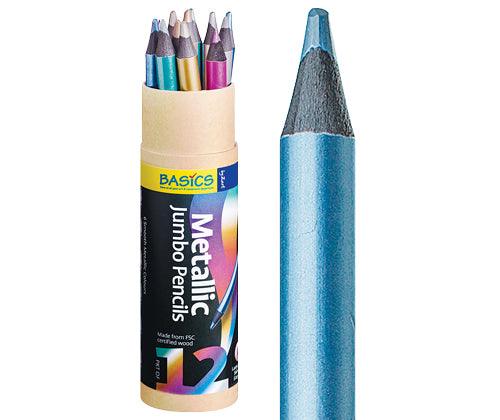 Wholesale Jumbo Metallic Pencils - 12pcs