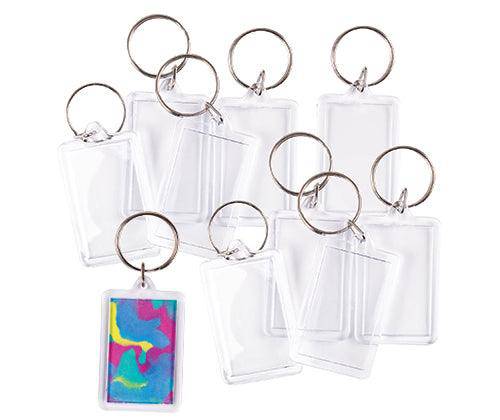 Rectangle Key Ring Tags 10 Pack