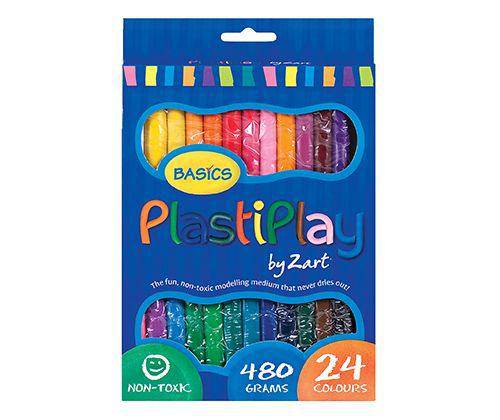 PlastiPlay Coloured Clay (24pcs)