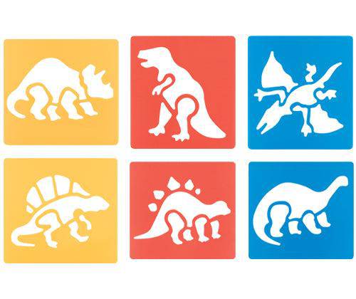Dinosaur Stencils - 6 Pack (15.2 x 15.2cm)