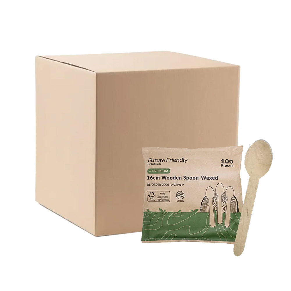 Bulk Buy Premium Wooden Spoon 160mm Wax Coated - CTN